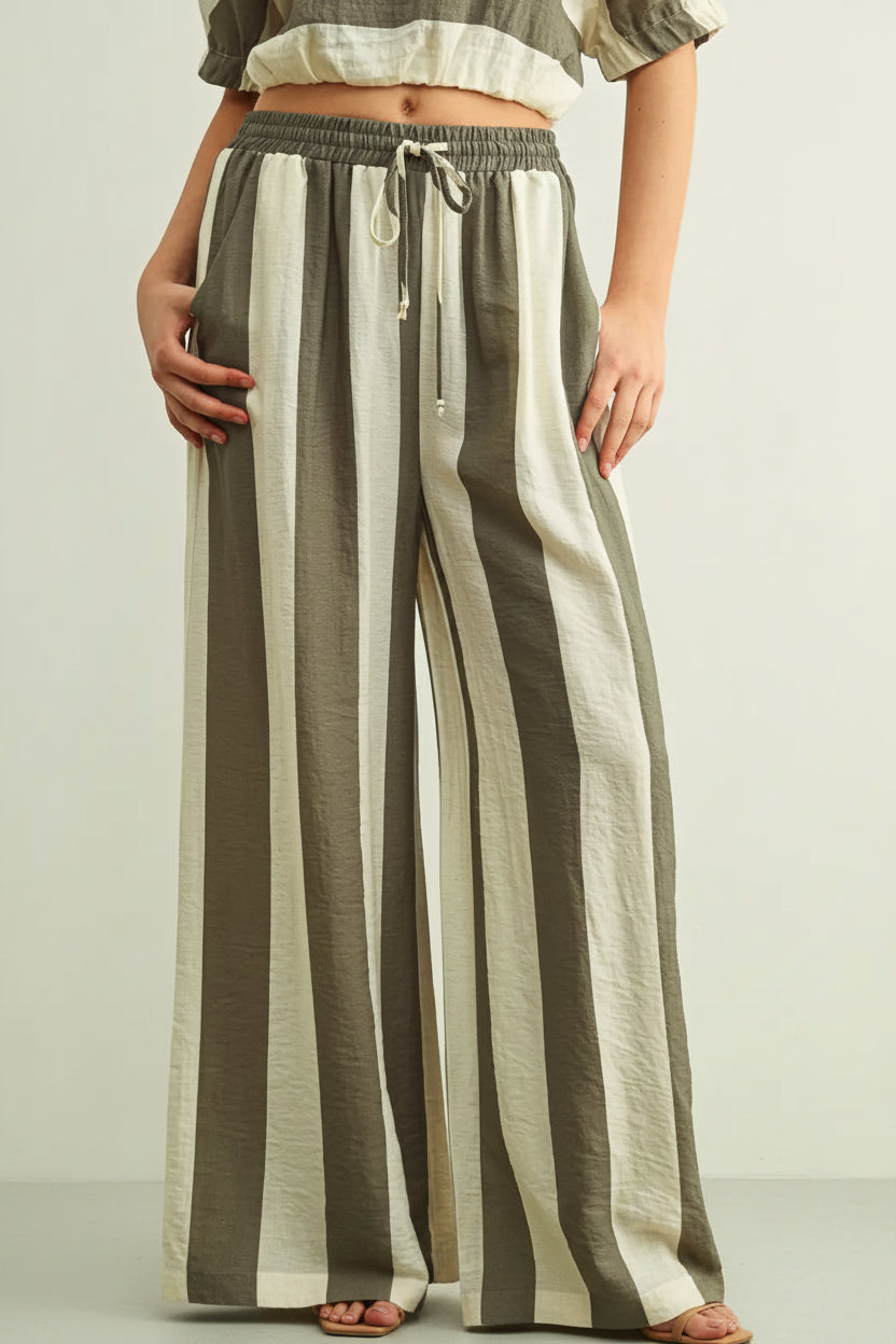 olive wide leg trousers