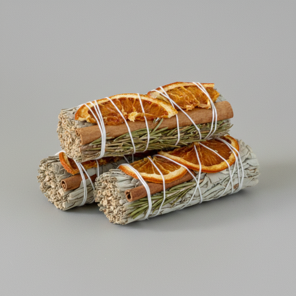 White Sage Sticks w/ Orange Slices, Cinnamon & Rosemary