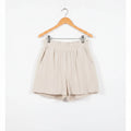 oatmeal ruffled waist shorts