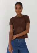 crochet tee chocolate
