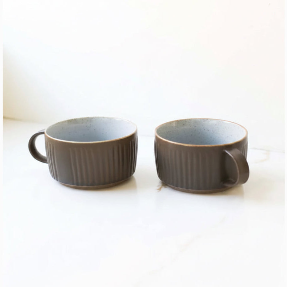 Ribbed Ceramic Coffee Mug