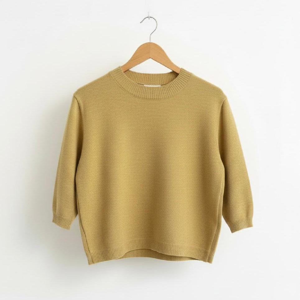 banana cream short sleeve sweater top