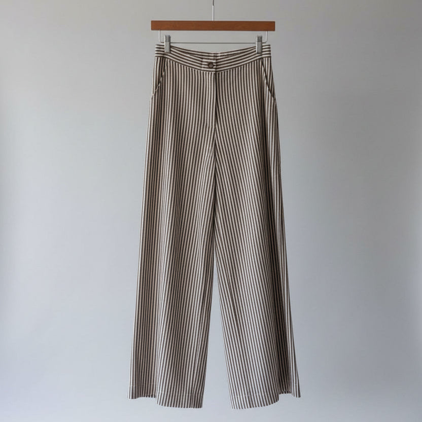 striped pattern wide leg trouser