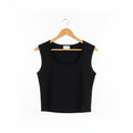 black square neck sleeveless top
