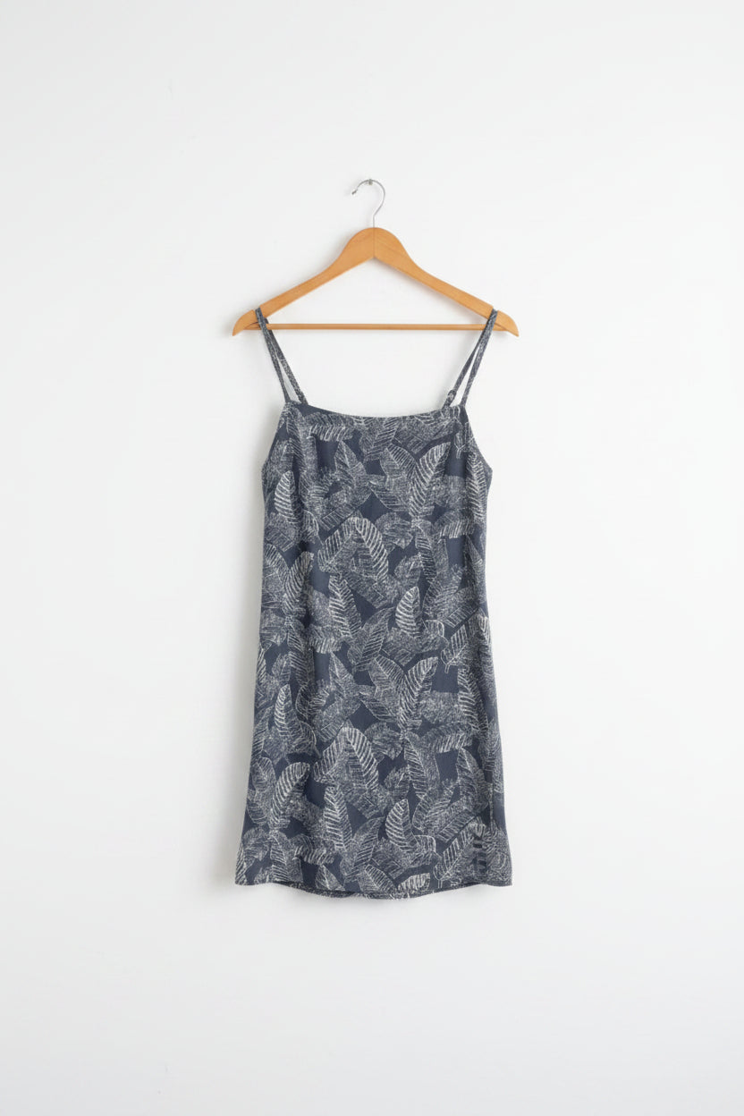 leaf print easy dress