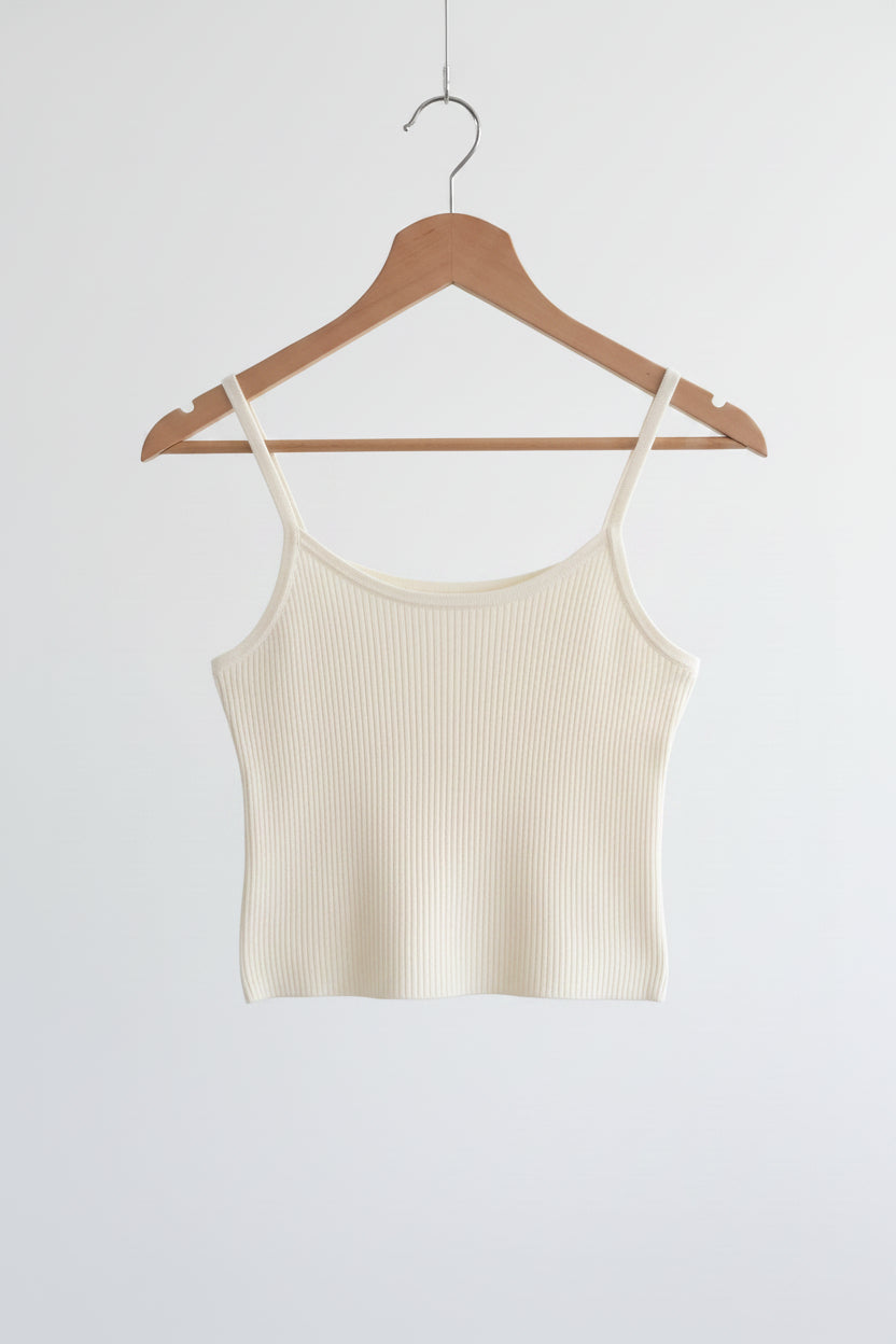 cream crochet tank top