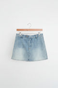 light denim wash mini skort
