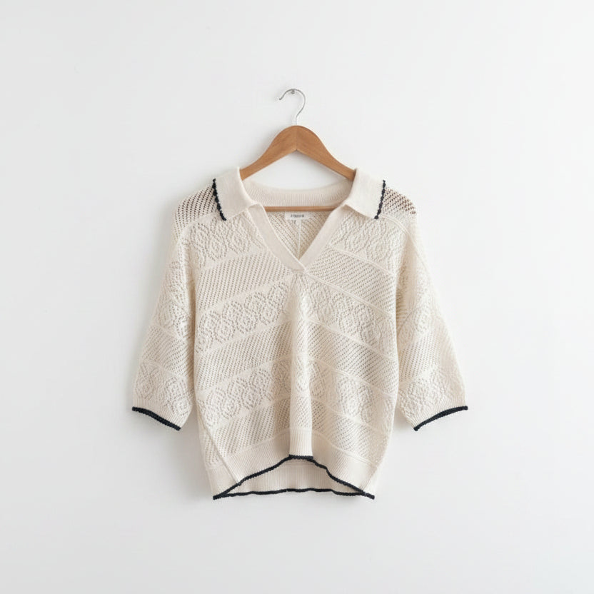 crochet polo sweater