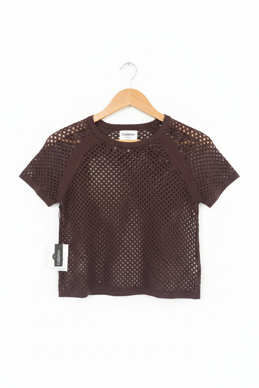 crochet tee chocolate