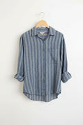 the perfect stripe button up
