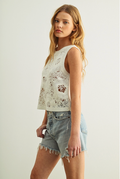 white knitted top