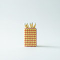 Ceramic Book-Shaped Match Holder & Bud Vase - Yellow