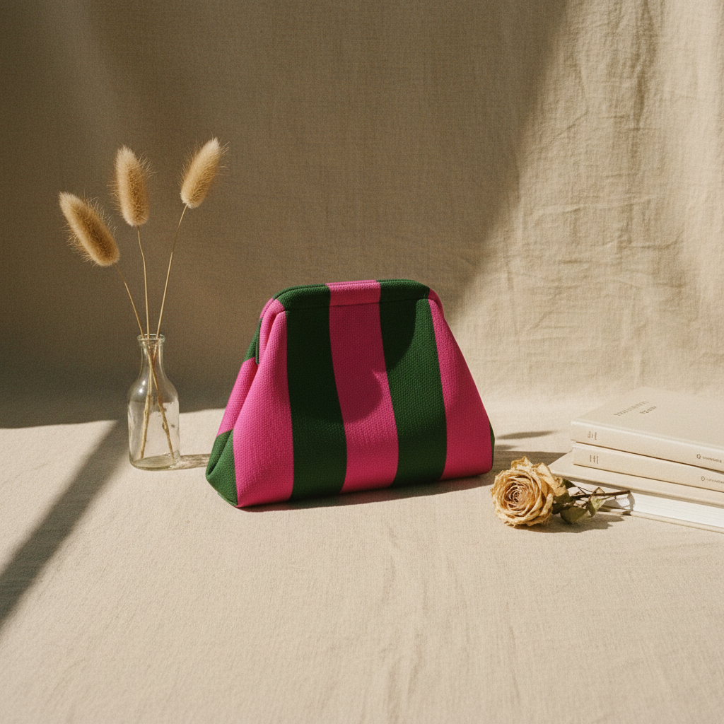 Clutch Bag - Green Pink