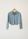 denim buttondown short