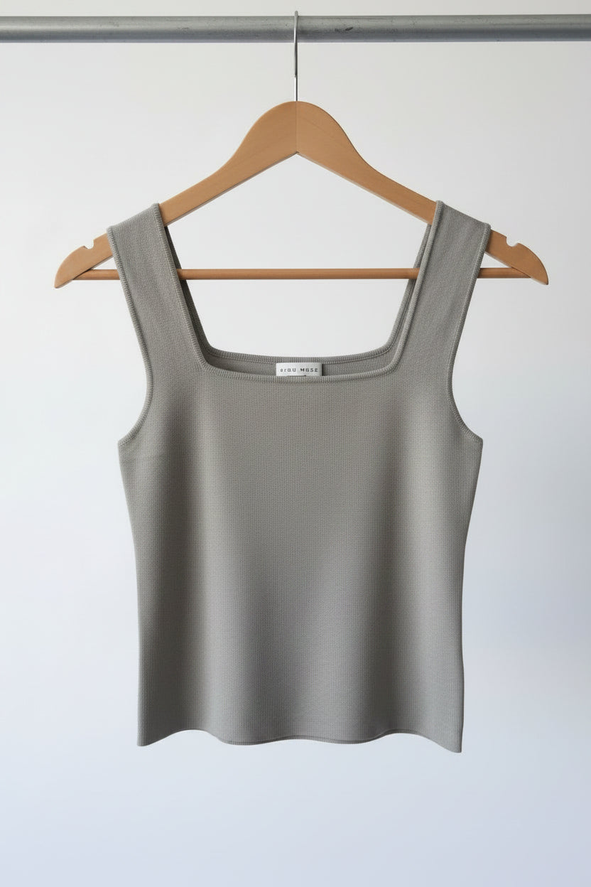 sage mist sleeveless ribbed knit top