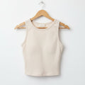 cream sleeveless ribbed top