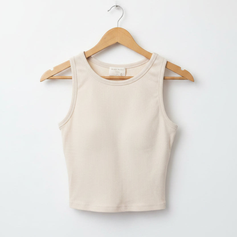 cream sleeveless ribbed top