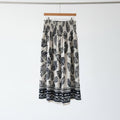 tropical borderprint smocked waist maxi skirt