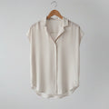 cream cap sleeve shirt