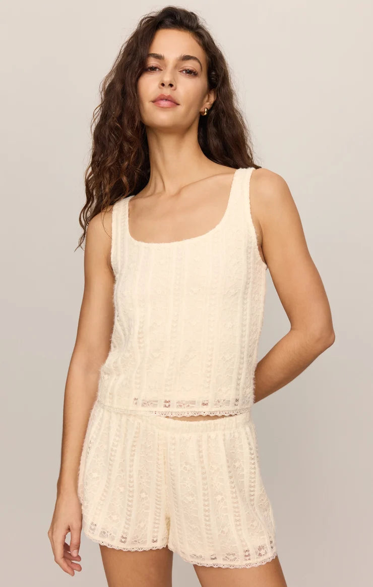 ella lace tank sandstone