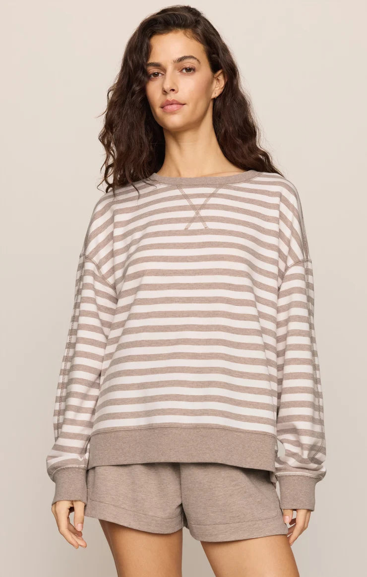 the everyday striped crew heather ash